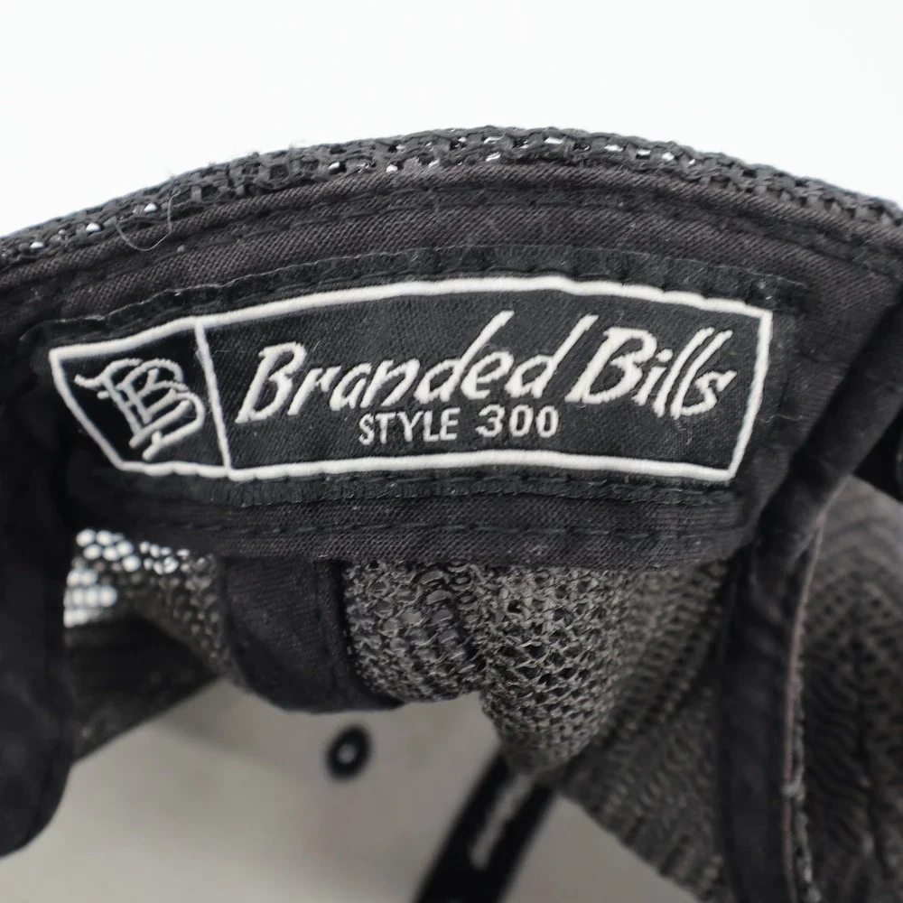 Branded Bills Trucker Hat Black American Flag Patch Style 300‎ Mens OSFM